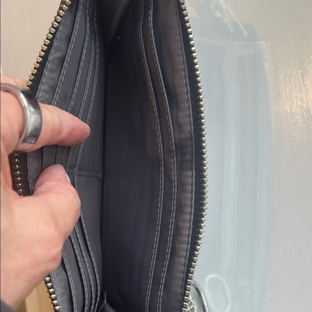 Coach Poppy Black and Silver Signature Wristlet - Picture 8 of 12